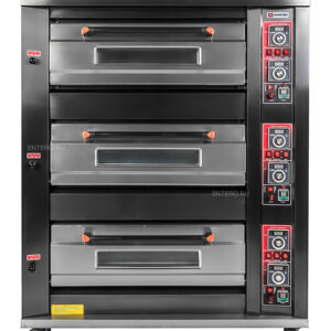 Печь хлебопекарная Miratek BK-36E + каменный под (3 яруса) + пароувлажнение ГАЗ