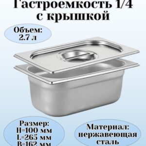 Гастроемкость GN 1/4-100 с крышкой